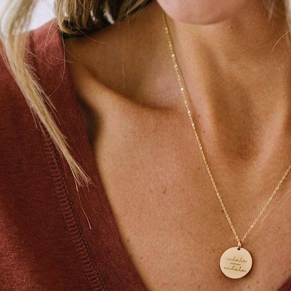 Inhale/Exhale Mantra Minimalist Bohemian Necklace - Picture 4 of 16